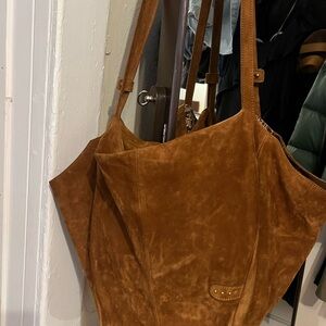 Free People Tan Suede Tote Bag